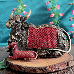 Large Brass Nandi Cow Idol BH12363