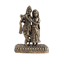 Mini Brass Radha Krishna Idol for Home Decor & Puja BH12377