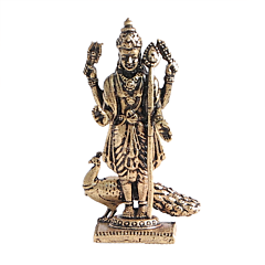 Mini Brass Kartikey MuruganIdol for Home Decor & Puja BH12390