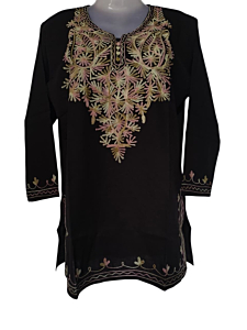 women embroided pure cotton short kurti