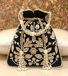 Black Handmade Potali Bag