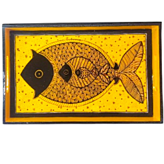 Golden Fish Painted Tray 