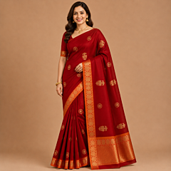 Handcrafted Kancheepuram Silk Saree | Maroon