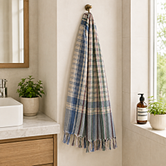 Handmade Khadi Cotton Checkered Gamcha | Blue