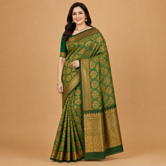 Handcrafted Kancheepuram Silk Saree | Green