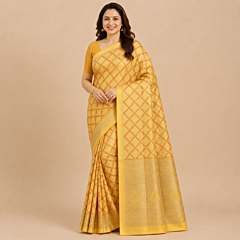 Handcrafted Kancheepuram Silk Saree | Gold