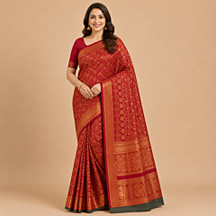 Handcrafted Kancheepuram Silk Saree | Maroon