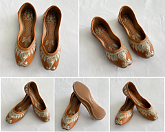 Traditional embroidered jutti flats collage
