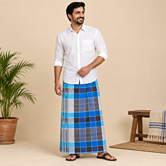 Handloom Cotton Dark Blue Lungi