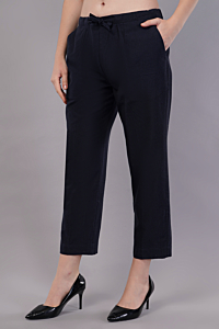 Tajtrend Women's regular Fit Trouser -Navy Blue-Onesize