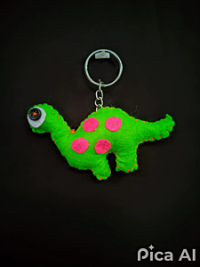 handmade dinosaur keychain