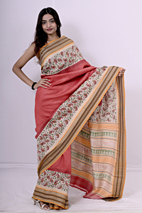 Tussar Karvati Kinar  Printed  Saree 