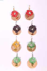 Handmade Jute Craft Earrings | Set of 4 | Multicolour