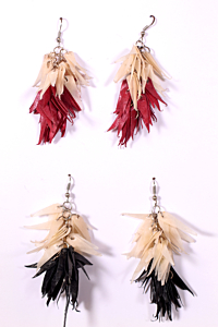 TWO PEARE FISH SCALE EARRING ---24