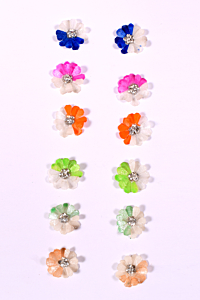 Handmade Fish Scale Earrings Studs | Set of 6 | Multicolour