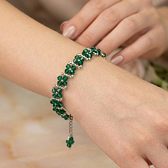 Stylish Green Beaded Bracelet