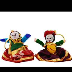 Santarms Katputli Gudda Guddi Keychain Rajasthani for School Bags Keys Bike Key Car Key Pair of 2