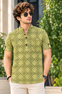 Handloom printed short kurta  XXL size