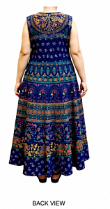 Blue Cotton Printed Gown
