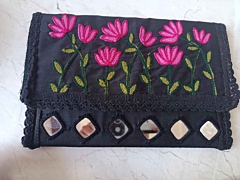 Handcrafted embroidered clutch 
