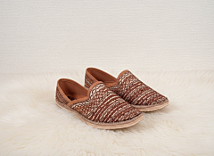 Brown Leather Embroidered Mens Jutti