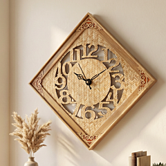 Handcrafted Bamboo Wall Clock | 29x29 cm