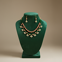 Kundan & Meenakari Beaded Necklace with Earrings