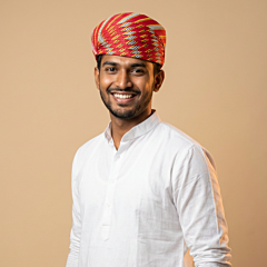 Handcrafted Red Leheriya Pagdi