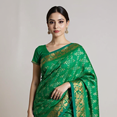 Green Banarasi Silk Saree
