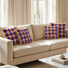 Hand-Embroidered Mustard Cushion Covers | Set of 4