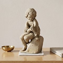 Handmade Baby & Bird Stone Sculpture