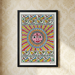 Handmade Multicoloured Madhubani Painting | 28x19 cm