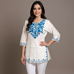 Women Embroidered Pure Cotton short Kurta