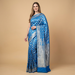 Pure Banarasi Handloom Katan Silk Saree | Blue