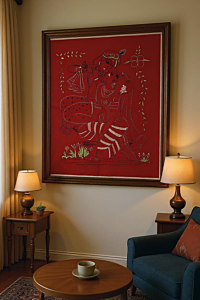 Hand Embroidery Radha Krishna Painting | Wall Hanging 