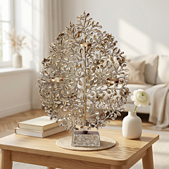 Brass Candle Stand with Tree Design 19 Inch KBH06860