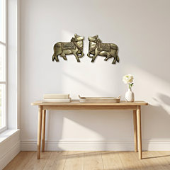 Brass Cow Wall Hanging Set KBH09224
