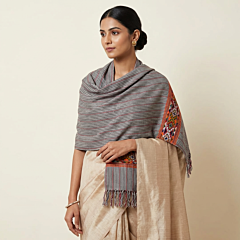 Handwoven Kullu Woollen Shawl for Women | Grey