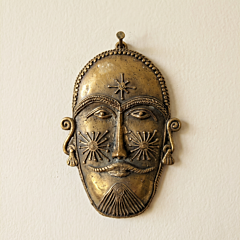 Dhokra Tribal Brass Mask Wall Hanging