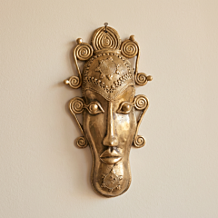 Dhokra Brass Tribal Goddess Mask Wall Hanging