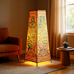 Handmade Decorative Floor Lamp - Yellow