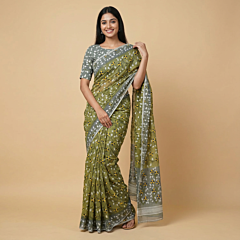 Modal by cotton jamdani saree
