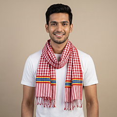 Handloom Cotton Red Checkered Gamcha