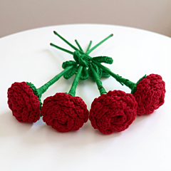Wool Rose Flowers set of 4