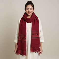 Kullu Rabbit Wool Shawl with Kingri Design