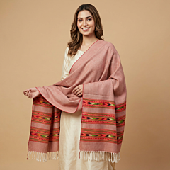 Handloom Women's Kullu Wool Stole|Red