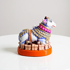 Paper Mache Nandi Idol | 9 Inches