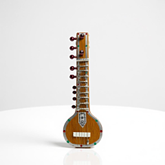 Miniature Sitar Fridge Magnet  Handcrafted Wooden Decor