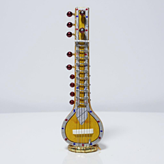 Wooden Sitar Miniature Crafted By Indian National Awardee