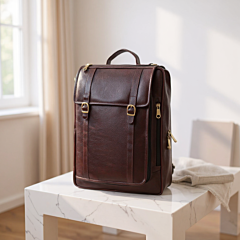 Genuine Leather Backpack Executive Office Bag - Laptop Bag For Men | Five Style Carrying Designed